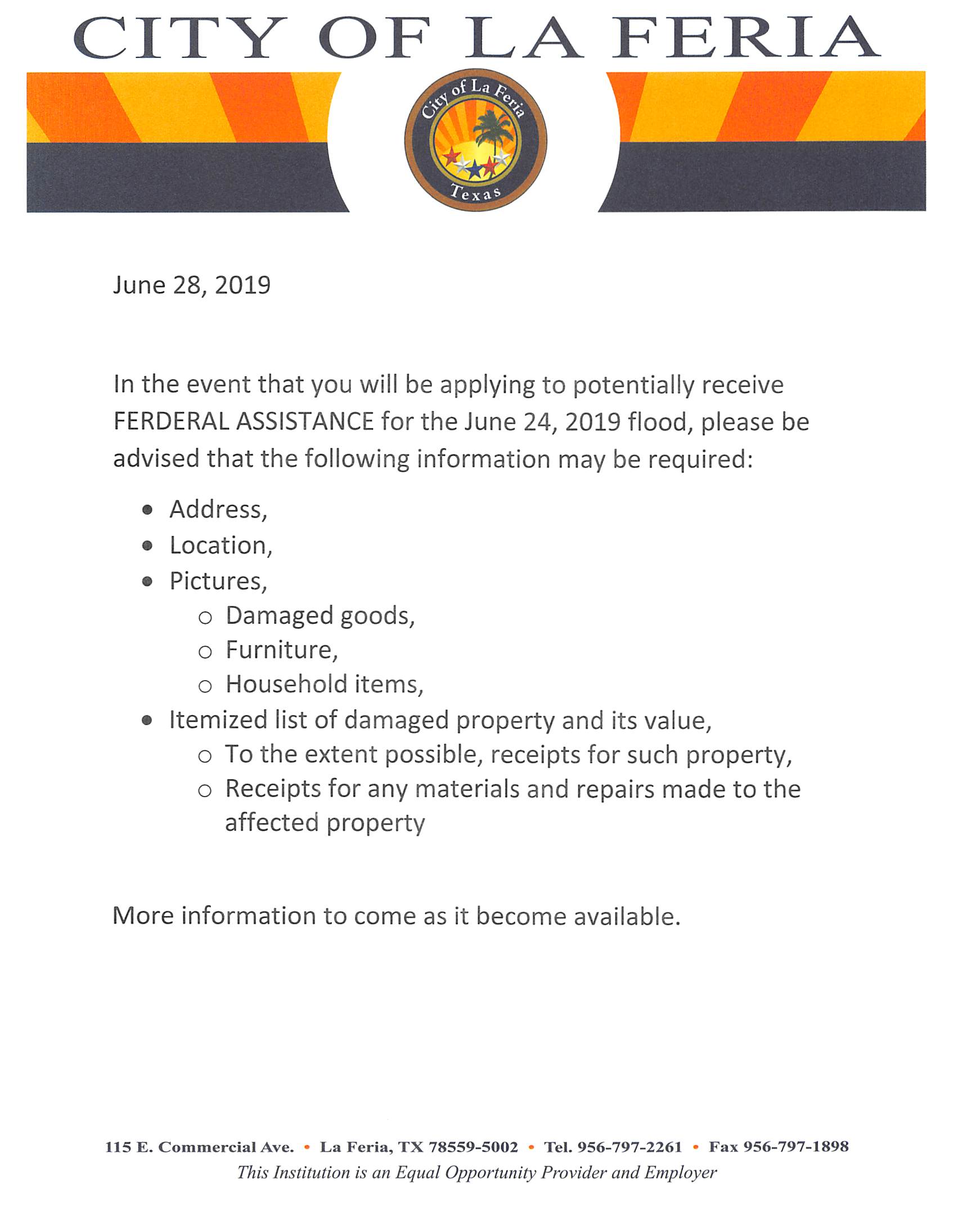 City of La Feria, TX Official site